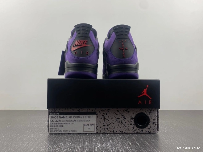 1st Kicks Shoes 4 Suede x Air Scott Jordan Travis Purple 0723